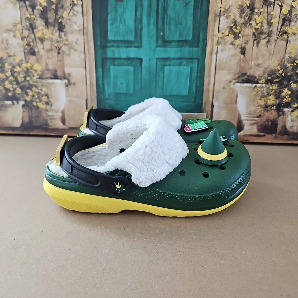 Buddy The Elf × Crocs Fleece Lined Green Christmas Clogs Men's Sz 5, Women's 7